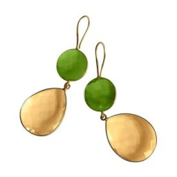 Gemshine Ohrringe 'Citrin und Peridot Quarz Tropfen' Weiss Damen