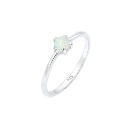 Elli Elli Ring Basic Trend Bandring Synthetischer Opal 925 Silber Ringe Damen