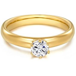 Trilani Ring Sterling Silber Zirkonia in Gelbgold Ringe Damen