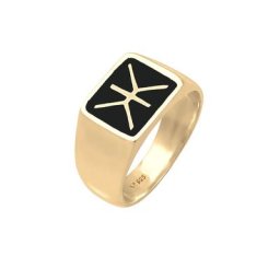 KUZZOI KUZZOI Ring Herren Siegelring Emaille Logo Basic 925 Silber Herrenschmuck
