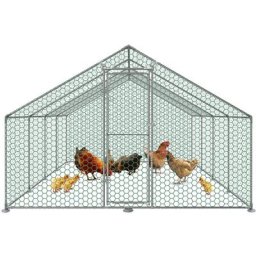Aufun - Hühnerhaus Outdoor Hühnerstall Dach Geflügelstall, Verzinkter Stahl Kleintierstall