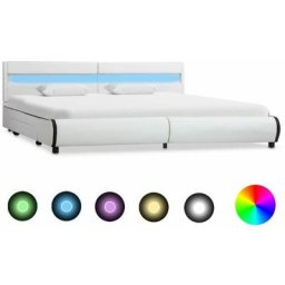 Vidaxl - LED-Bettgestell Weiß Kunstleder 180×200 cm Weiß