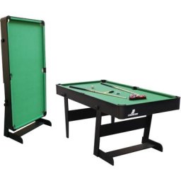 Hustle l Billardtisch 5ft in Schwarz / Grün Pooltisch klappbar inkl. Zubehör Tischbillard für