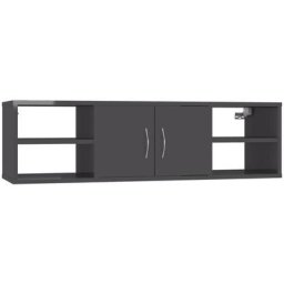 Wandregal Hochglanz-Grau 102x30x29 cm Holzwerkstoff Vidaxl Grau