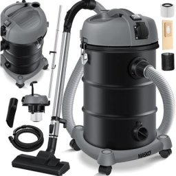 Industriestaubsauger Staubsauger Nass Trocken Sauger Edelstahl 2300W + Steckdose Blasfunktion
