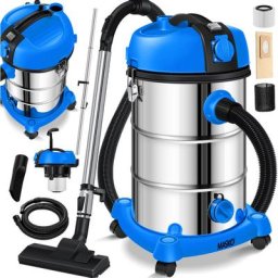 Industriestaubsauger Staubsauger Nass Trocken Sauger Edelstahl 2300W + Steckdose Blasfunktion