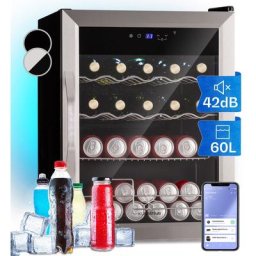 Klarstein - Kühlschrank 60 l, Kleiner Kühlschrank mit App-Steuerung, Leiser Mini Kühlschrank mit