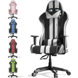 Bigzzia - Bürostuhl Gaming-Stuhl Bürostühle mit hoher Rückenlehne mit Kissen und verstellbarer