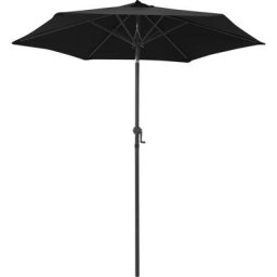 Vidaxl - Sonnenschirm Schwarz 200 x 224 cm Aluminium Schwarz