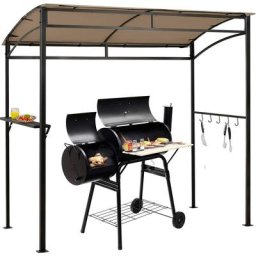 Grillpavillon wetterfest Metallrahmen mit Regal & Haken, bbq Metallrahmen Grillunterstand