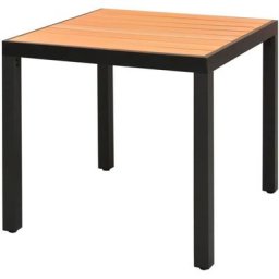 Garten-Esstisch wpc Aluminium 80 x 80 x 74 cm Braun Vidaxl Braun