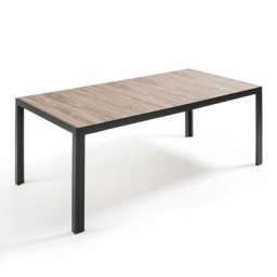Gartentisch aus Aluminium und Keramik Grau - Grau