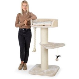 Massiver Premium Kratzbaum, compact Tower i, für große Katzen (Maine Coon), 8mm Sisal, 17 cm