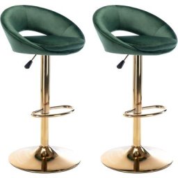 2er Set Barhocker aus Samt Tresenhocker drehbar Barstuhl höhenverstellbar mit Rückenlehne für