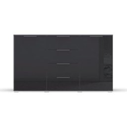 rauch Kommode Koluna, mit Glasfront, 4 Schubkästen, inkl. 3er-Set Filzboxen
