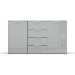 rauch Kommode Koluna, mit Glasfront, 4 Schubkästen, inkl. 3er-Set Filzboxen