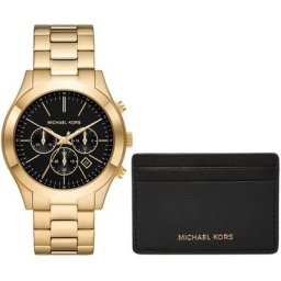 MICHAEL KORS Chronograph RUNWAY, MK1076SET, (Set, 2-tlg., mit Brieftasche)
