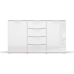 rauch Kommode Koluna, mit Glasfront, 4 Schubkästen, inkl. 3er-Set Filzboxen