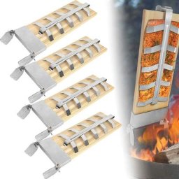 Flammlachsbretter, 4X Räucherbrett aus Zedernholz, mit 5 Stufen einstellbar Stabiler