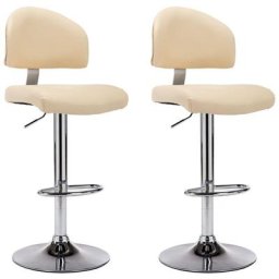 Barhocker 2 Stk. Cremeweiß Kunstleder Vidaxl Creme