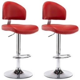 Barhocker 2 Stk. Weinrot Kunstleder Vidaxl Rot