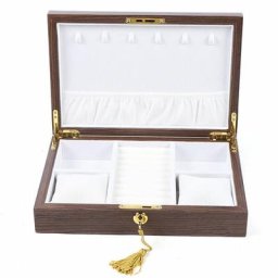 Schmuckschatulle aus Holz Aufbewahrungsbox Organiser Edelsteinbehälter Schmuckkästchen 28x19x6cm