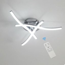 Led Deckenleuchte dimmbar, 18W Kronleuchter mit Fernbedienung, modernes gewelltes Design