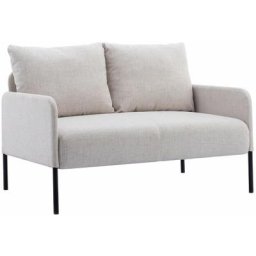 Sofa 2 Sitzer Couch mit Lehne Sessel Loungesofa Metallrahmen Doppelsofa für Wohnzimmer Empfang