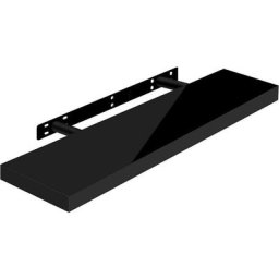 Wandregal Wandboard freischwebend Schweberegal Holz Board schwarz 80x22.9x3.8cm - schwarz - Woltu