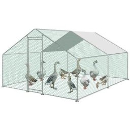 Hühnerstall 3x4x2m Freilaufgehege xxl mit Schloss Außengehege Verzinkter Stahl Kleintierstall