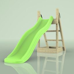 Freistehender Rutschturm mit 175 cm Wellenrutsche aus Holz Spielturm Outdoor Kinder-Rutsche