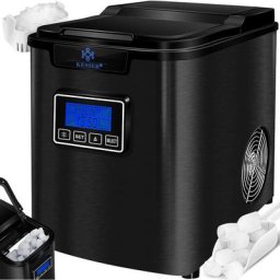 Eiswürfelbereiter Eiswürfelmaschine Edelstahl 150W Ice Maker 12 kg 24 h 3 Würfelgrößen Zubereitung