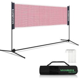 Swanew - Badmintonnetz Höhenverstellbar Tennisnetz Federballnetz Volleyballnetz Tragbares