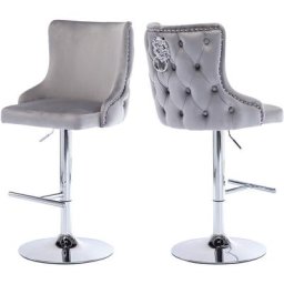 2er Set Barhocker Samt Moderner Barstuhl Tresenhocker drehbar Küchenhocker mit Lehne für