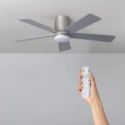 LED-Deckenventilator Aussen Flatiron Silber 132cm Motor dc - Silber