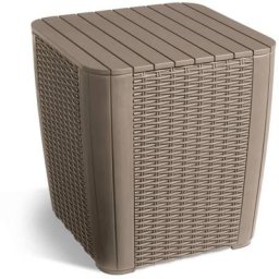 Garten-Beistelltisch Luzon Rattan-Optik Rund Cappuccino-Braun Keter Braun