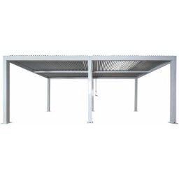 Pergola HHG 911, Gartenpavillon Lamellen-Pavillon, 11cm-Aluminium-Gestell, Regenrinne sturmfest,