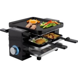 PRINCESS Raclette 162915 4, 4 Raclettepfännchen, 700 W, Piano-Schwarz