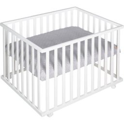 roba® Laufgitter Style weiß, 75x100 cm, mit Laufgittereinlage silbergrau
