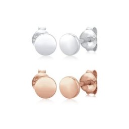Elli Ohrring-Set 2er Set Kreis Geo Basic Bicolour 925 Silber