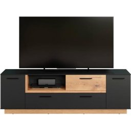 trendteam TV-Bank Synnax (1 St), ca. 187 cm breit, zweifarbiger TV-Schrank, moderne Eiche, stehend