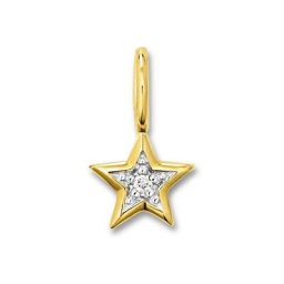 ONE ELEMENT Kette mit Anhänger 0,01 ct Diamant Brillant Stern Anhänger aus 333 Gelbgold, Schmuckset - Set mit verstellbarer Halskette