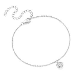 Smart Jewel Fusskette elegant mit Zirkonia Stein, Silber 925 Fußketten Silber Damen