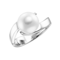 Giorgio Martello Milano Ring mit Muschelkern-Perle weiß, Silber 925 Ringe Weiss Damen