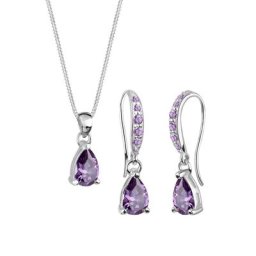 Elli Elli Schmuckset Tropfen Zirkonia 925 Sterling Silber Schmuck-Set Damen
