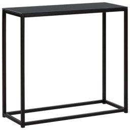 Konsolentisch Schwarz MDF Tischplatte Metalgestell Holzoptik Rechteckig Industriell Modern