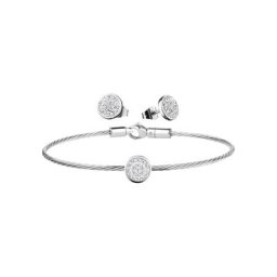 Damen Schmuck-Set Armreif und Ohrstecker ""645-708"", Edelstahl