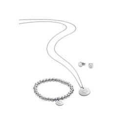 Damen Set aus Kette mit Anhänger, Ohrsteckern und Armband, Edelstahl