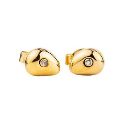 Damen Ohrstecker, Edelstahl mit 2 Diamanten, zus. ca. 0,005 Karat