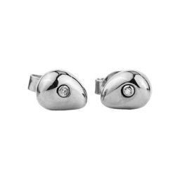 Damen Ohrstecker, Edelstahl mit 2 Diamanten, zus. ca. 0,005 Karat